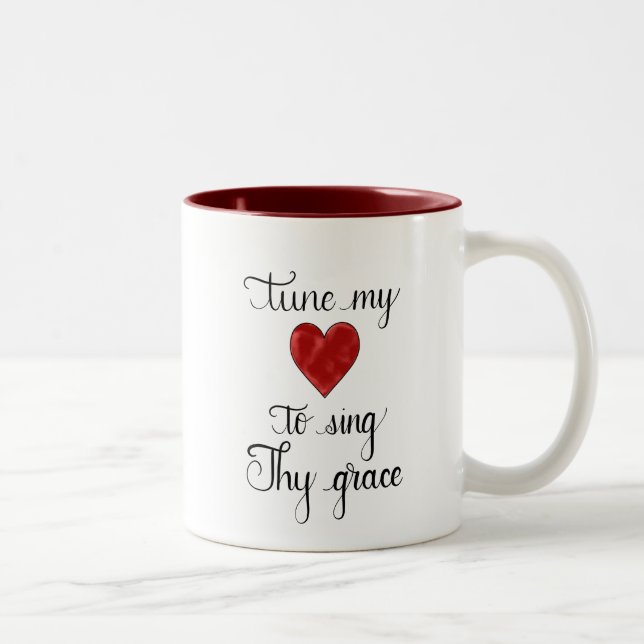 2 Couleurs "Accordez mon coeur tasse de Handlettered pour (Droit)