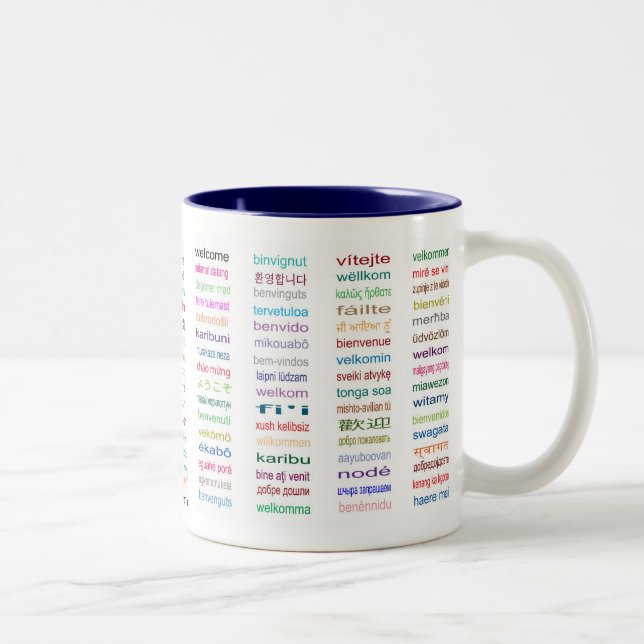 2 Couleurs Accueil : Tasse de café de 80 langues (Droit)