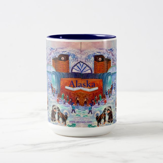 2 Couleurs Alaska Husky Baisers centre-ville Tasse d'Anchorag (Centre)