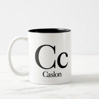 2 Couleurs Alphabet de tasse de typographie - Caslon