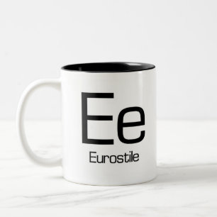 2 Couleurs Alphabet de tasse de typographie - Eurostile