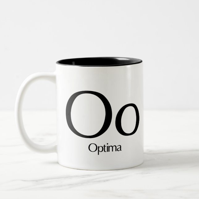 2 Couleurs Alphabet de tasse de typographie - tasse (Gauche)