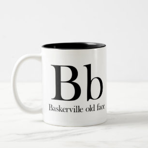 2 Couleurs Alphabet de tasse de typographie - vieux visage de