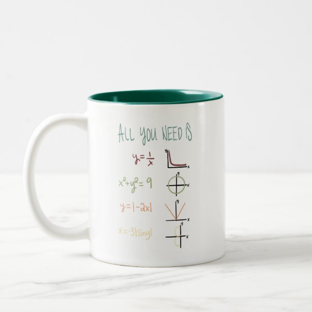 2 Couleurs Amateurs de maths tasse de café (Gauche)