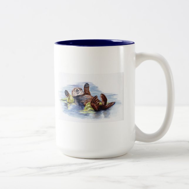 2 Couleurs Amis de la tasse #2 de loutre de mer (Droit)