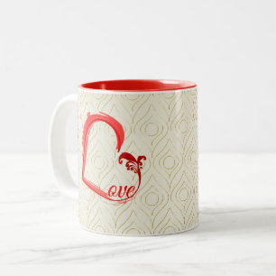 2 Couleurs Amour dans votre coeur Tasse à café à deux tons