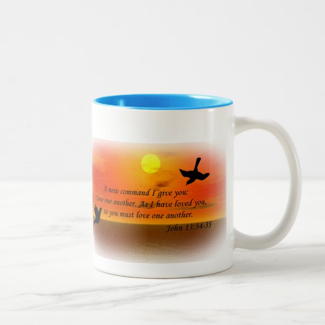 2 Couleurs Amour de 13h34 de John une une autre tasse (Droit)