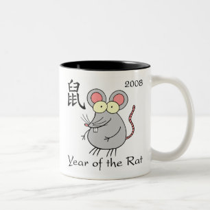 2 Couleurs Année de la tasse de rat