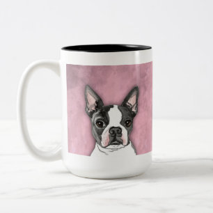 2 Couleurs Aquarelle mignonne de chien de tasse de café de