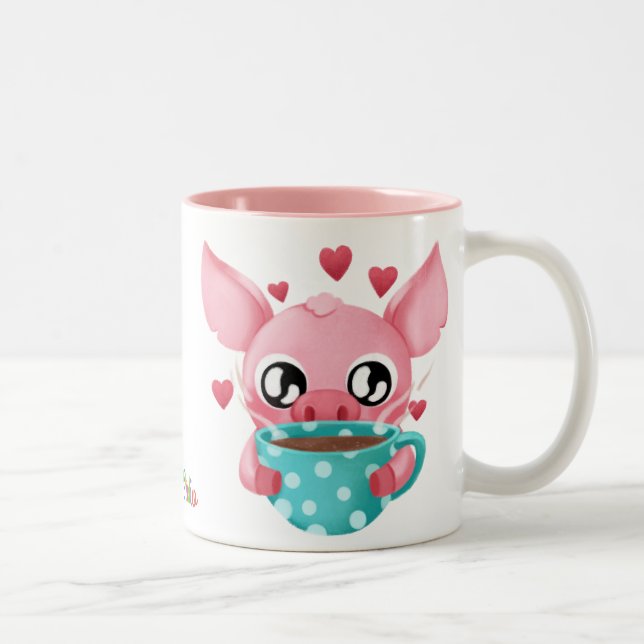 2 Couleurs Aquarium populaire la tasse micro de porc (Droit)