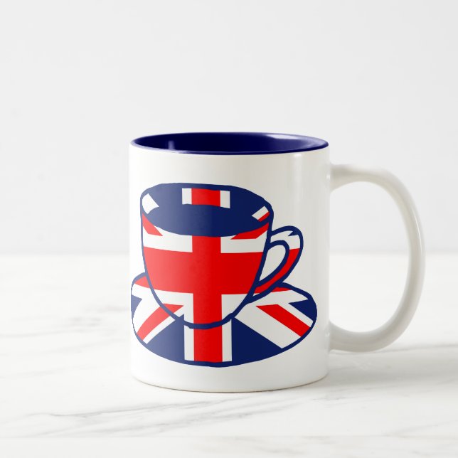 2 Couleurs Art de tasse de thé de drapeau d'Union Jack (Droit)