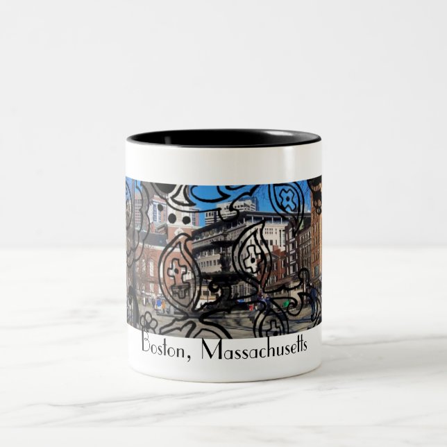 2 Couleurs Arts et tasse de Boston de métiers (Centre)