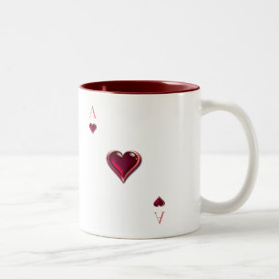 2 Couleurs As de tasse de café de coeurs