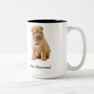 2 Couleurs Aucune tasse de Shar-Pei d'inquiétudes