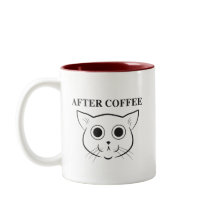 Avant et après la tasse de chat de café