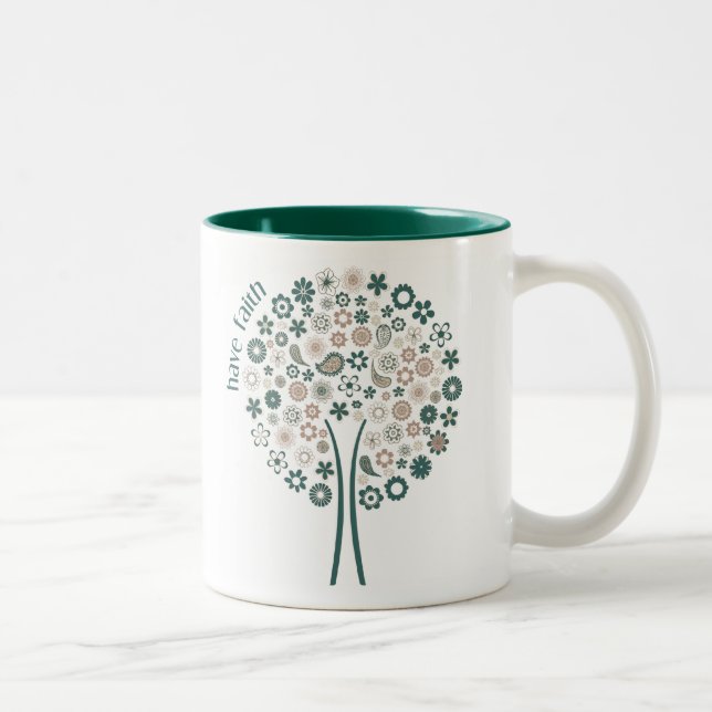 2 Couleurs Ayez la foi - tasse d'arbre (Droit)