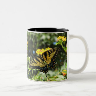 2 Couleurs AZ- tasse jaune gaie de papillon