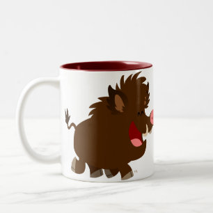 2 Couleurs Bande dessinée mignonne rayonnant la tasse de
