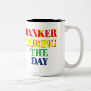 2 Couleurs Banquier pendant la journée tasse de café