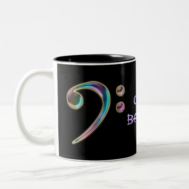 2 Couleurs Basse obtenue ? Tasse de musique de clef basse de (Gauche)