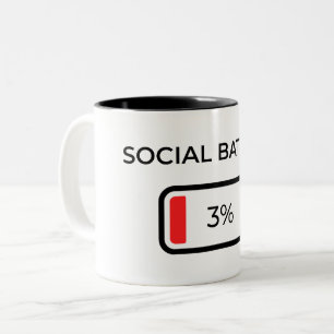 2 Couleurs Batterie sociale 3% - Tasse à café