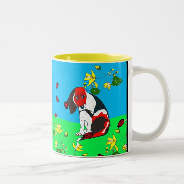 2 Couleurs Beagle sur la tasse de colline (Droit)