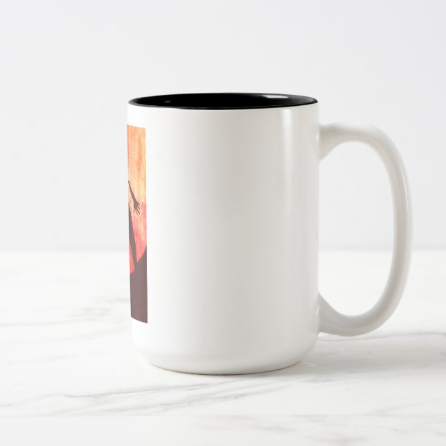 2 COULEURS BELLE TASSE DE CAFÉ DE FLEUR (Droit)