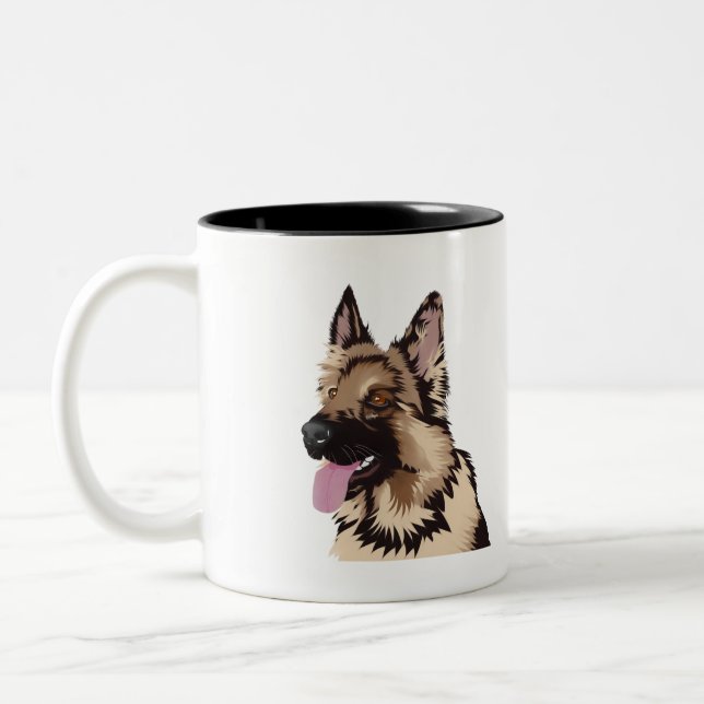 2 Couleurs Berger allemand - tasse de PARENT d'ANIMAL (Gauche)