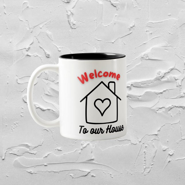 2 Couleurs Bienvenue dans notre tasse à la maison (Créateur téléchargé)