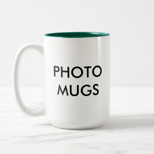 2 Couleurs Blanc à deux tons de tasse de photo personnalisé