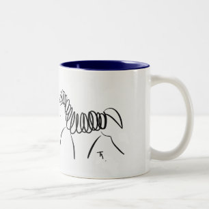 2 Couleurs Bleu de tasse de cheval de dressage