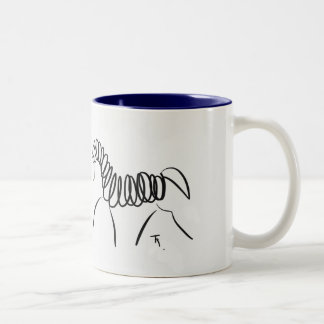 2 Couleurs Bleu de tasse de cheval de dressage