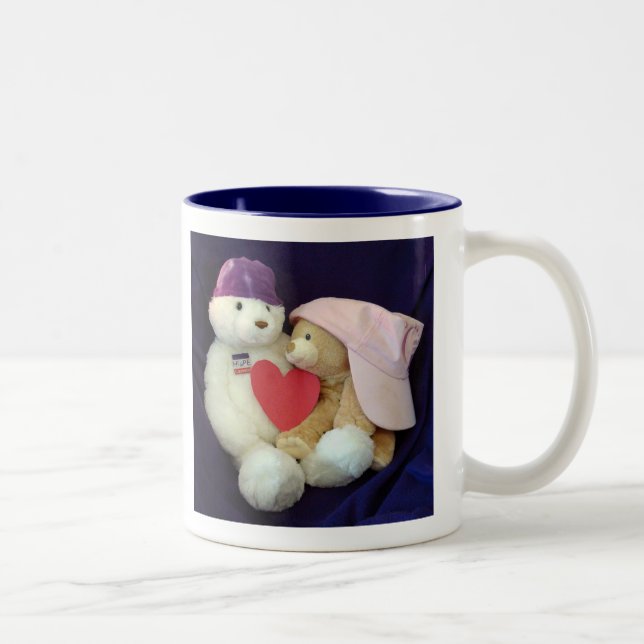 2 Couleurs Bleu de tasse d'étreintes de guérison (Droit)