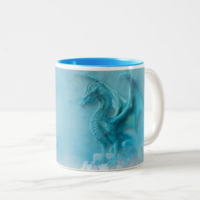 2 Couleurs Bleu dragon tasse (Devant droit)