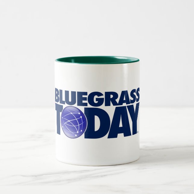 2 Couleurs Bluegrass Today Logo tasse à café (Centre)