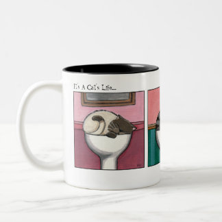 2 Couleurs Bonheur v.1 - tasse de salle de bains de chat