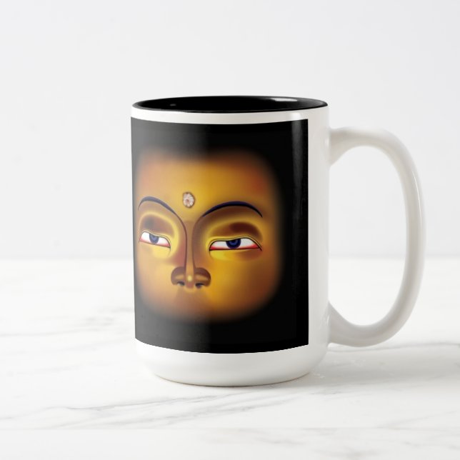 2 Couleurs Bouddha médite tasse (Droit)