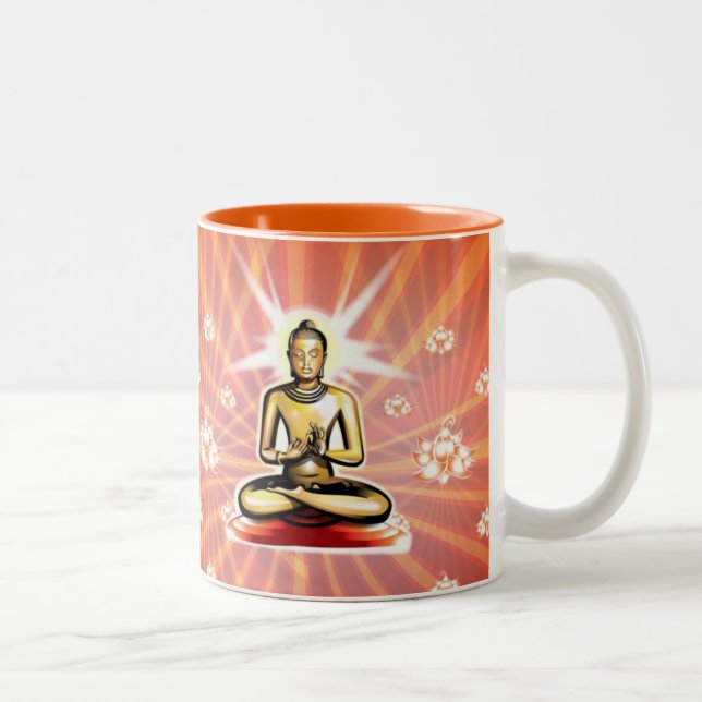 2 Couleurs Bouddha médite tasse (Droit)