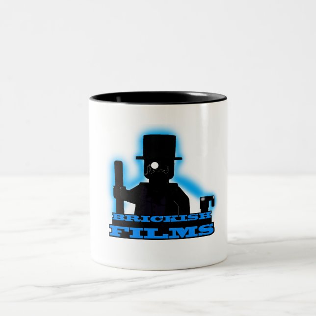 2 Couleurs Brickish filme le logo - tasse (Centre)