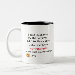 2 Couleurs Cadeau d'anniversaire pour sœur - Tasse