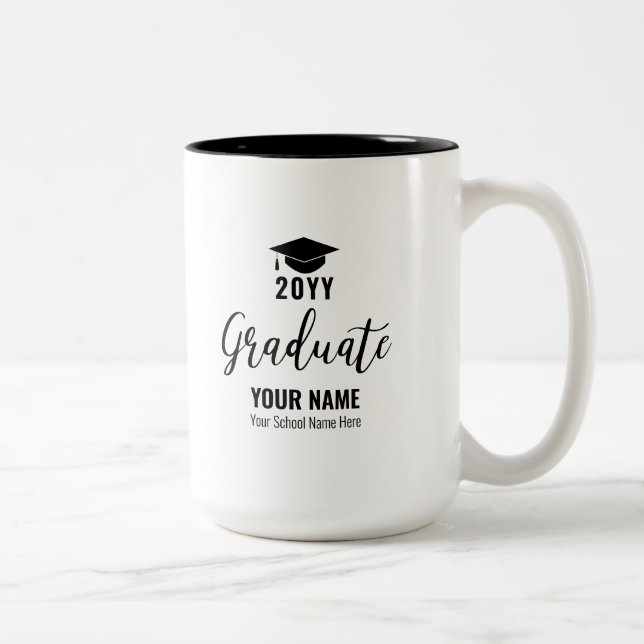 2 Couleurs Cadeau de fin d'études sur mesure Tasse à café per (Droit)