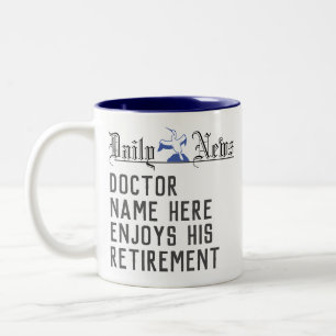 2 Couleurs Cadeau de retraite pour un docteur Tasse à café