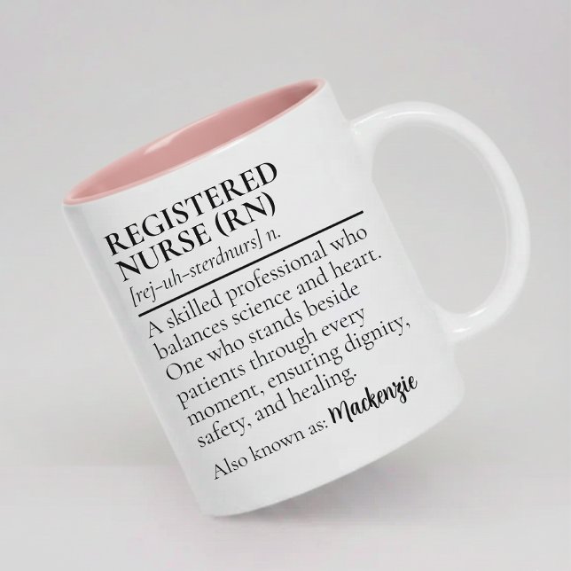 2 Couleurs Cadeau de tasse de définition d'infirmière personn (Registered Nurse RN Definition Mug Personalized Nursing Gift, Nurse Mug RN Definition Thank You Gift)