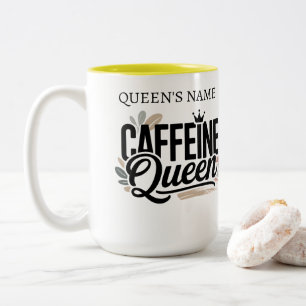 2 Couleurs Cadeau de tasse drôle pour elle, Reine de la caféi
