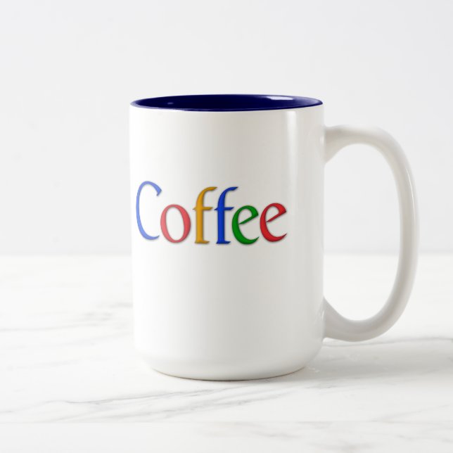 2 Couleurs café dans la tasse de police google (Droit)