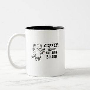 2 Couleurs Café et tasse Amoureux des chats