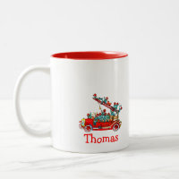 Camion de pompiers avec la tasse d'enfants
