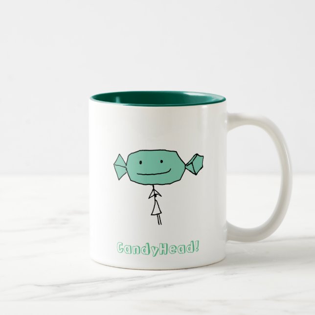 2 Couleurs CandyHead i aiment l'Aqua de tasse d'u (Droit)