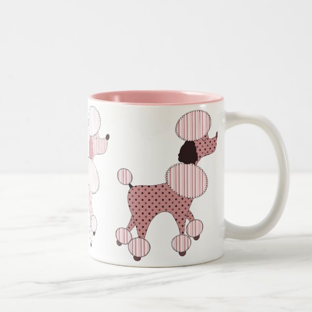 2 Couleurs Caniches roses sur la tasse de défilé (Droit)