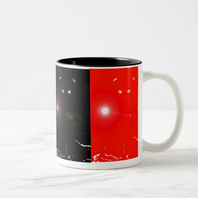 2 Couleurs CAT de crépuscule - Tasse de guide d'esprit (Droit)
